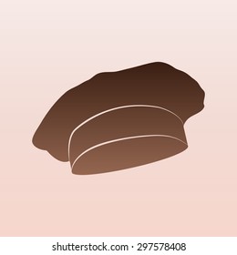Brown Chef and cook hats set isolated 