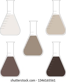 Brown chemistry bottle set, Laboratory clip art, vector illustration
