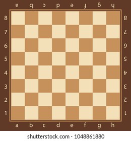 Brown chess board. Vector illustration.