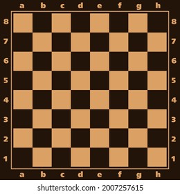 Brown chessboard. Vector 8x8 checkered board in vector.