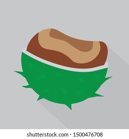 brown chestnut icon- vector illustration