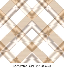 Brown Chevron Plaid Tartan textured pattern design suitable for fashion textiles and graphics