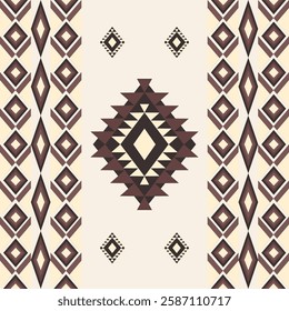 Brown chevron seamless pattern. African, Navajo, or native American patterns. Ethnic ornament. Aztec style. Tribal motif. Vector illustration for wallpaper, curtains, and textiles.