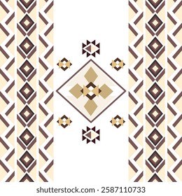 Brown chevrons seamless African, Navajo, native American patterns. Ethnic ornament. Aztec style. Tribal motif. Vector illustration for wallpaper, curtains, and textiles. Geometric style.