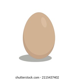 brown chicken egg isolated on white background