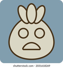 Cabeza de pollo marrón, ilustración, vector, sobre un fondo blanco.