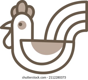 Brown chicken, illustration, vector on a white background.