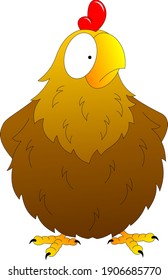 braunes Huhn mit roter Kammmuschel
