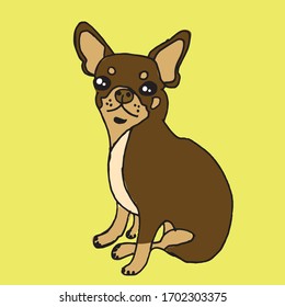
Brown chihuahua puppies dog, Shiwawa Dog Vector