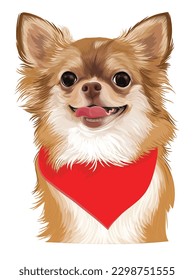 Brown Chihuahua puppy vector art smiling