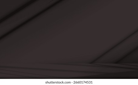Fondo de chocolate marrón, estudio con sombra en la pared asada francesa marrón y piso de podio para el diseño de Producto de otoño, sala de cocina interior con textura de línea de luz de ventana, arte Abstractas para las tendencias de 2026