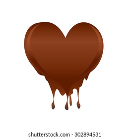 brown chocolate heart concept vector icon  design