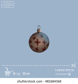 Brown Christmas ball with snowflakes
