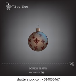 Brown Christmas ball with snowflakes