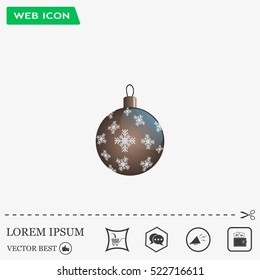 Brown Christmas ball with snowflakes