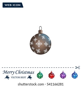 Brown Christmas ball with snowflakes