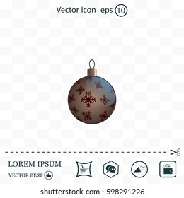 Brown Christmas ball with snowflakes