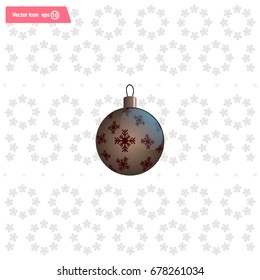 Brown Christmas ball with snowflakes