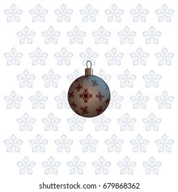 Brown Christmas ball with snowflakes