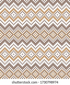 Brown Christmas fair isle pattern background for fashion textiles, knitwear and graphics