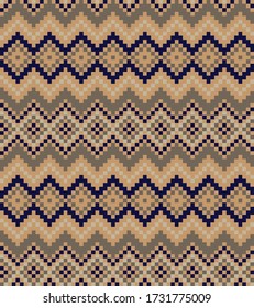 Brown Christmas fair isle pattern background for fashion textiles, knitwear and graphics