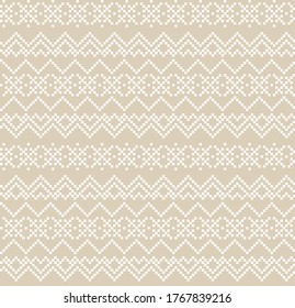 Brown Christmas fair isle pattern background for fashion textiles, knitwear and graphics