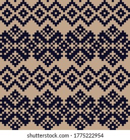 Brown Christmas fair isle pattern background for fashion textiles, knitwear and graphics