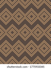 Brown Christmas fair isle pattern background for fashion textiles, knitwear and graphics