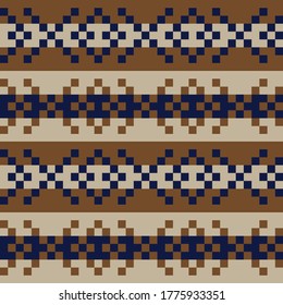 Brown Christmas fair isle pattern background for fashion textiles, knitwear and graphics
