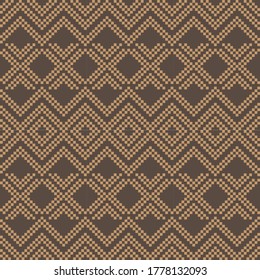 Brown Christmas fair isle pattern background for fashion textiles, knitwear and graphics