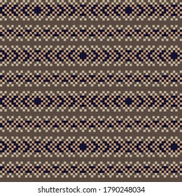 Brown Christmas fair isle pattern background for fashion textiles, knitwear and graphics
