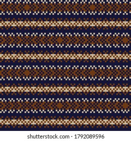 Brown Christmas fair isle pattern background for fashion textiles, knitwear and graphics