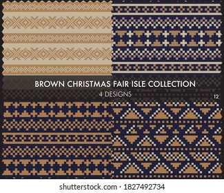 Die braune Weihnachtsmesse-Musterkollektion umfasst 4 Design-Armbanduhren für Modetextilien, Strickwaren und Grafiken