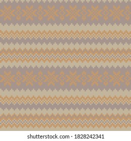 Brown Christmas fair isle pattern background for fashion textiles, knitwear and graphics