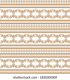 Brown Christmas fair isle pattern background for fashion textiles, knitwear and graphics
