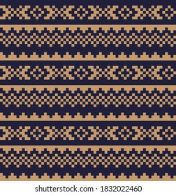 Brown Christmas fair isle pattern background for fashion textiles, knitwear and graphics