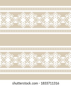 Brown Christmas fair isle pattern background for fashion textiles, knitwear and graphics