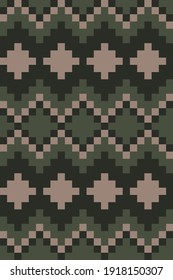 Brown Christmas fair isle pattern background for fashion textiles, knitwear and graphics