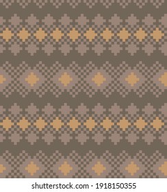 Brown Christmas fair isle pattern background for fashion textiles, knitwear and graphics
