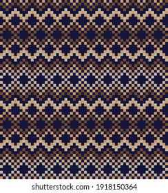 Brown Christmas fair isle pattern background for fashion textiles, knitwear and graphics