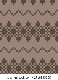 Brown Christmas fair isle pattern background for fashion textiles, knitwear and graphics