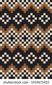 Brown Christmas fair isle pattern background for fashion textiles, knitwear and graphics