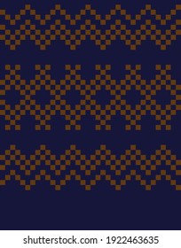 Brown Christmas fair isle pattern background for fashion textiles, knitwear and graphics