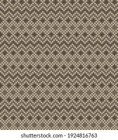 Brown Christmas fair isle pattern background for fashion textiles, knitwear and graphics