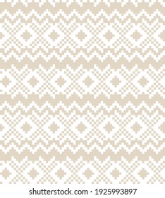 Brown Christmas fair isle pattern background for fashion textiles, knitwear and graphics