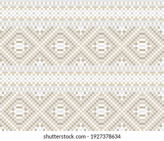 Brown Christmas fair isle pattern background for fashion textiles, knitwear and graphics