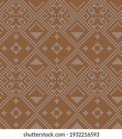 Brown Christmas fair isle pattern background for fashion textiles, knitwear and graphics