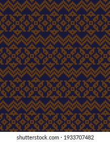 Brown Christmas fair isle pattern background for fashion textiles, knitwear and graphics