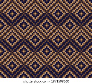 Brown Christmas fair isle pattern background for fashion textiles, knitwear and graphics