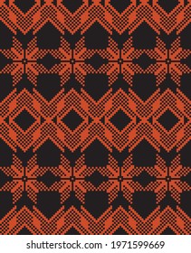 Brown Christmas fair isle pattern background for fashion textiles, knitwear and graphics